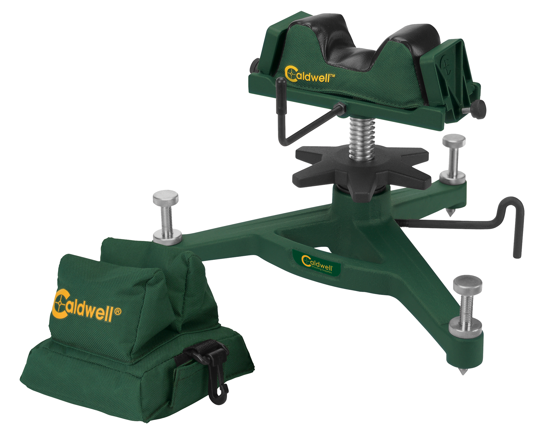 Caldwell 383640 Rock Front Shooting Rest Padded Rear Filled Canvas Bag Combo Grn