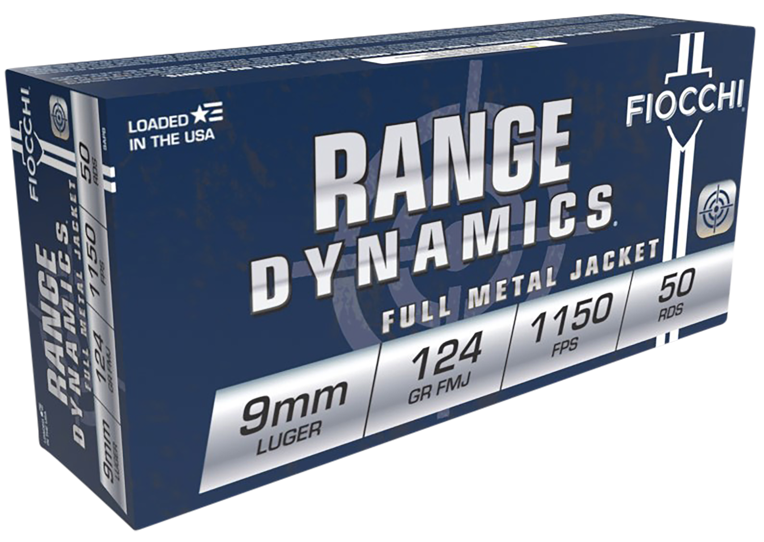 Fiocchi 9APB Range Dynamics  9mmLuger 124gr Full Metal Jacket 50 Per Box/20 Case
