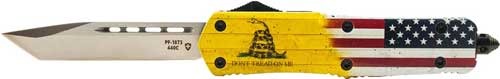 TEMPLAR KNIFE LARGE OTF DON'T TREAD ON ME 3.5" SILVER TANTO
