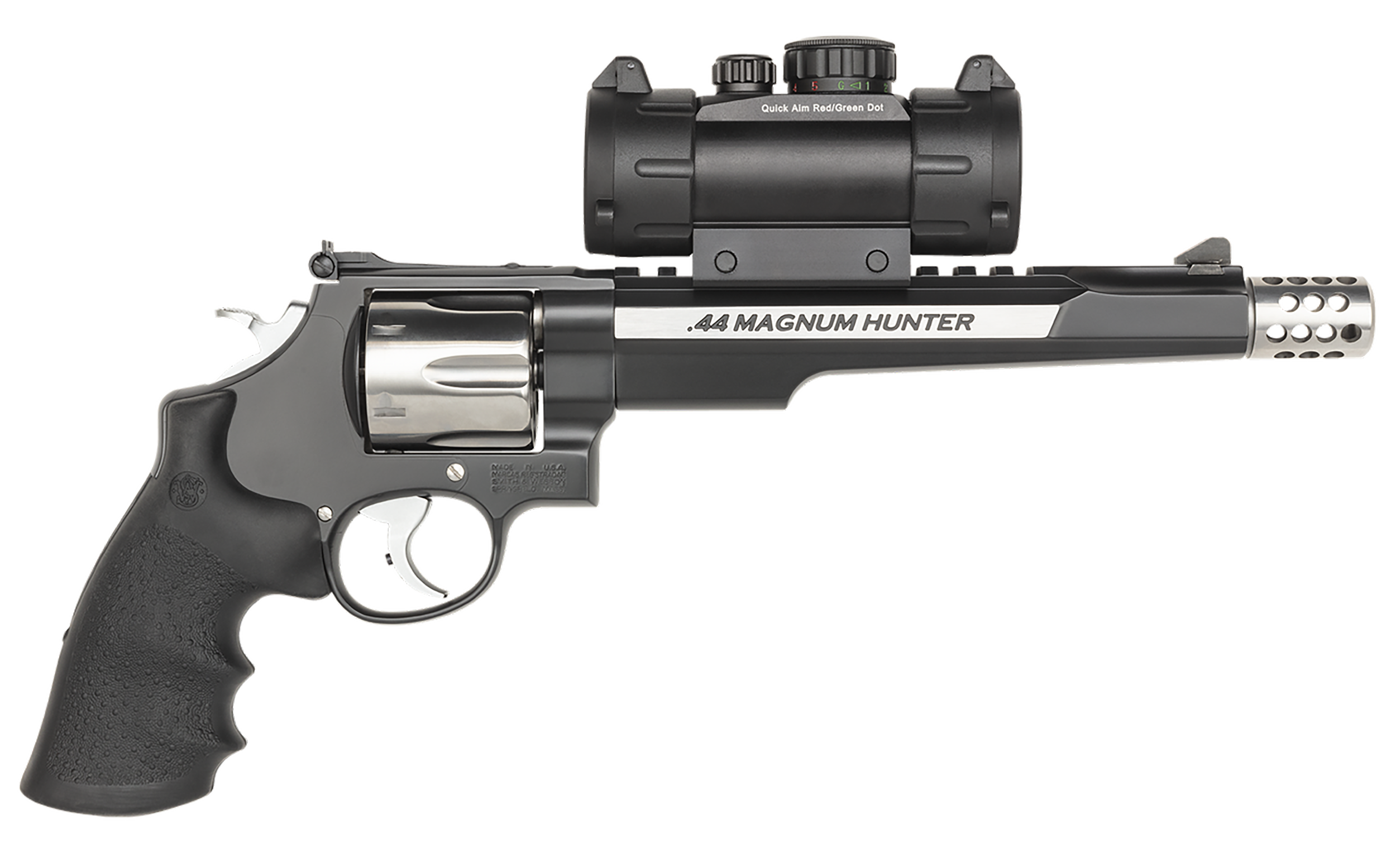 Smith & Wesson 170318 Performance Center 629 Hunter 44 Rem Mag 6rd 7.50" Stainless Steel Black Stainless Steel Black Polymer Grip
