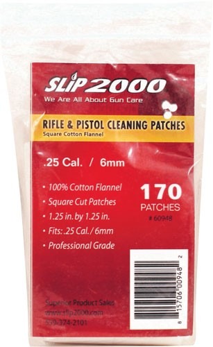 SLIP 2000 CLEANING PATCHES 1.25" SQUARE 25CAL/6MM 170-BA!