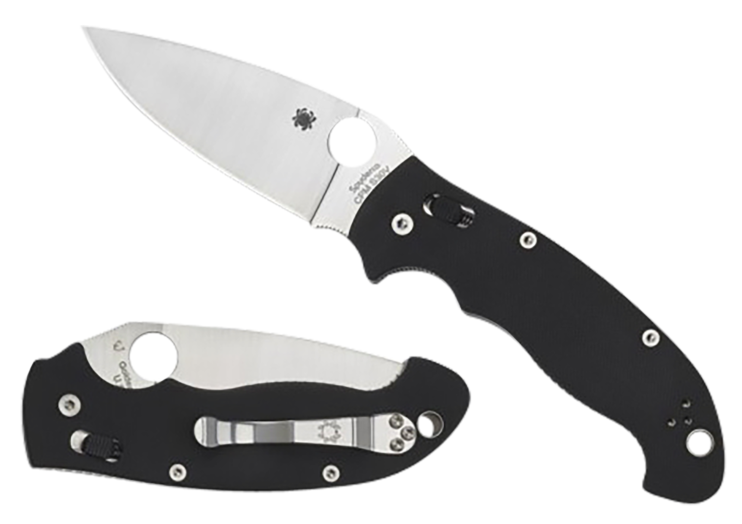 Spyderco C95GP2 Manix 2 XL 3.85" Folding Plain Satin CPM S30V SS Blade/Black Textured G10 Handle Includes Pocket Clip