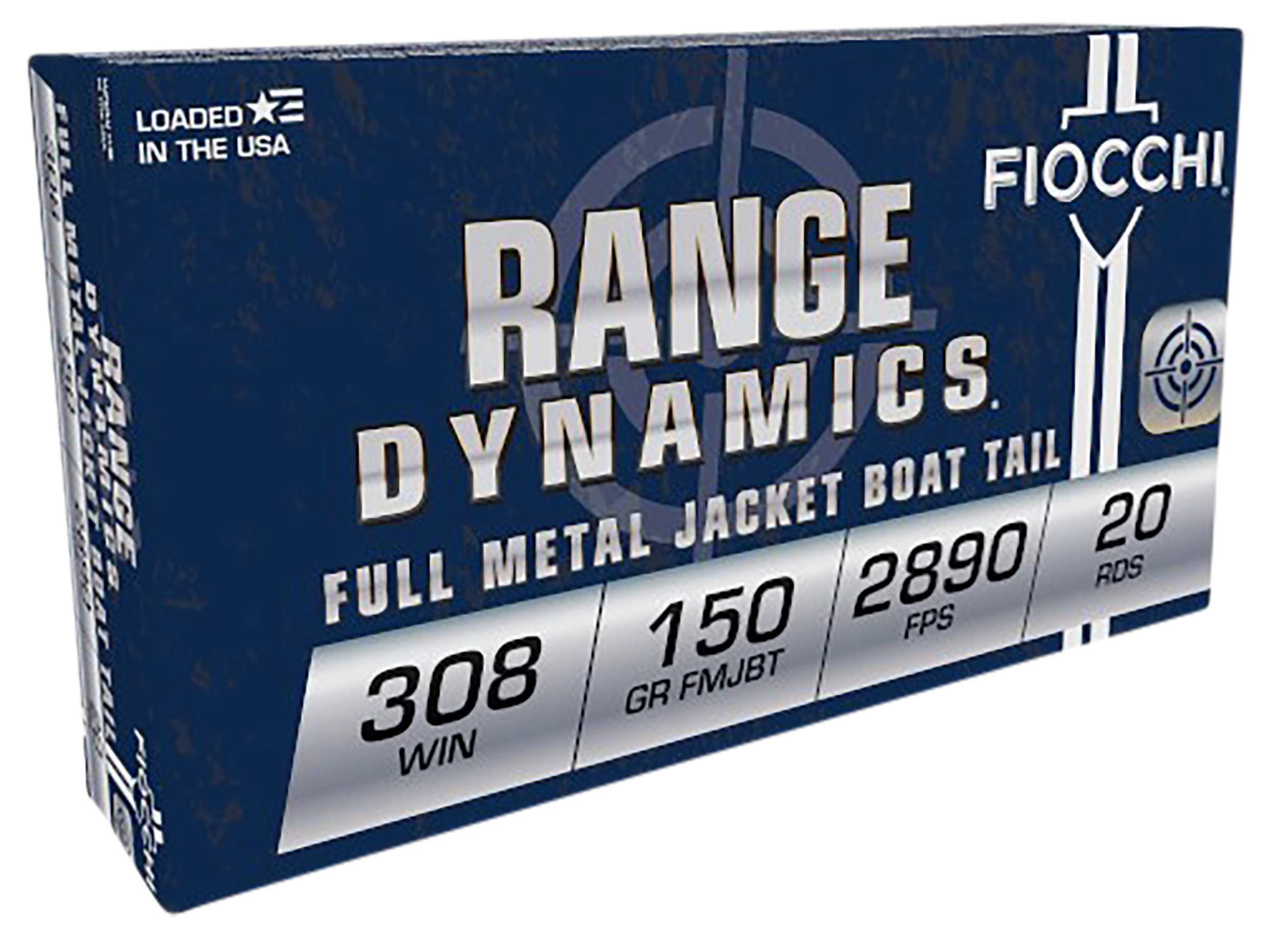 Fiocchi 308A Range Dynamics  308Win 150gr Full Metal Jacket Boat Tail 20 Per Box/10 Case