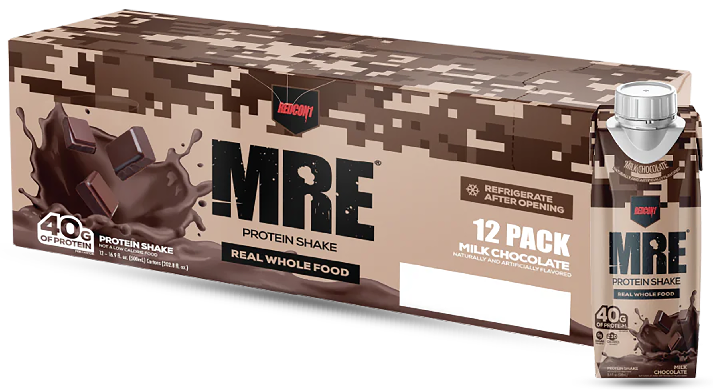 Redcon1 MRE Ready to Drink Protein Shake Milk Chocolate 14oz 12-Pack
