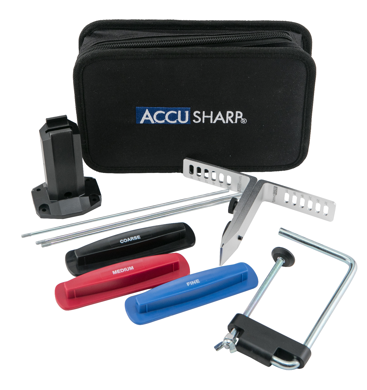 AccuSharp 060C 3-Stone Precision Set Coarse/Medium/Fine Diamond, Alumina, Ceramic Sharpener Multi Color