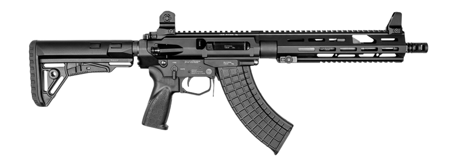 Grand Power 8588005948937 ARAQ-S 7.62x39mm 20+1 11" Black, Receiver w/Picatinny Rail, M-LOK Handguard, Black Polymer Collapsible Stock, Black Polymer Grip, Right Hand