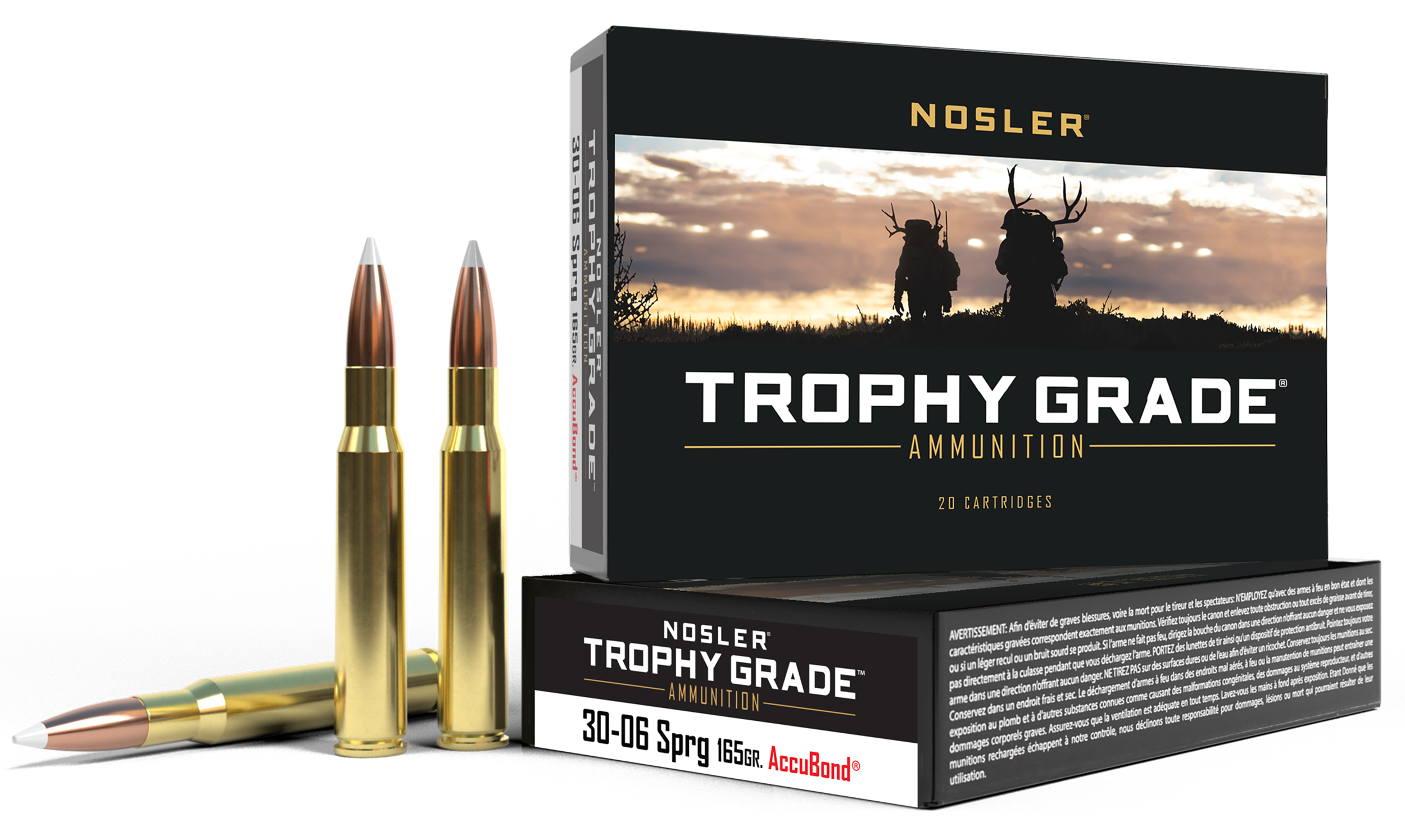 Nosler 60057 Trophy Grade 30-06Springfield 165gr Nosler AccuBond 20 Per Box/10 Case