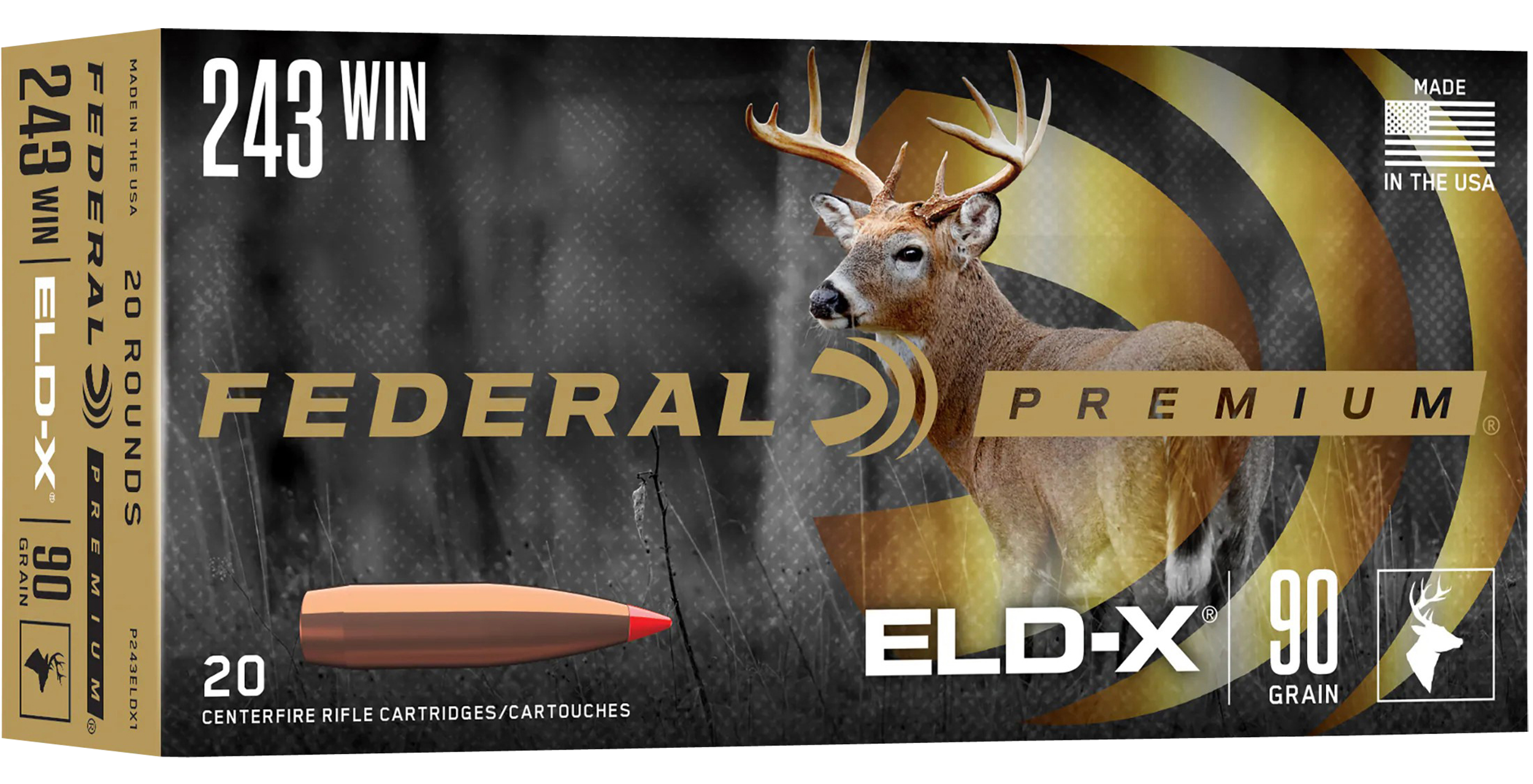 Federal P243ELDX1 Premium ELD-X 243Win 90gr 20 Per Box/10 Case