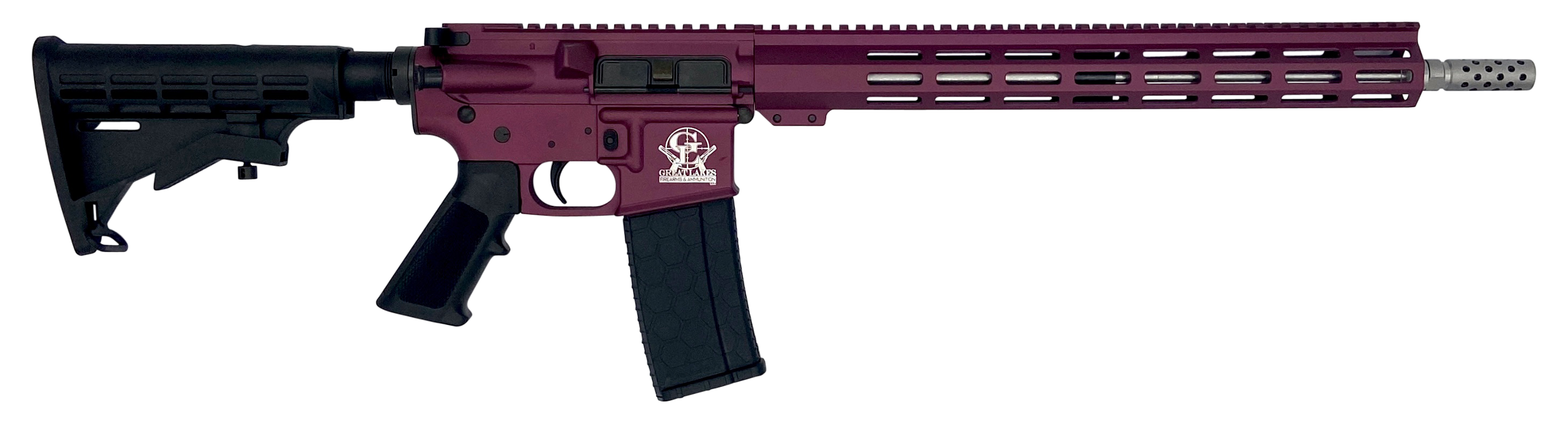 Great Lakes Firearms GL15223SSCHY AR-15  223 Wylde 16" Stainless 30+1, Black Cherry Rec, Black Stock & Grip