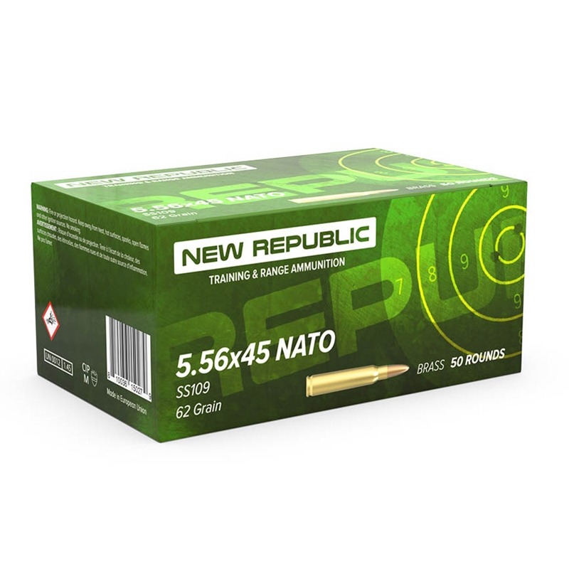 NEW REPUBLIC 5.56X45 62G SS109 50RD BX 1000RD CASE