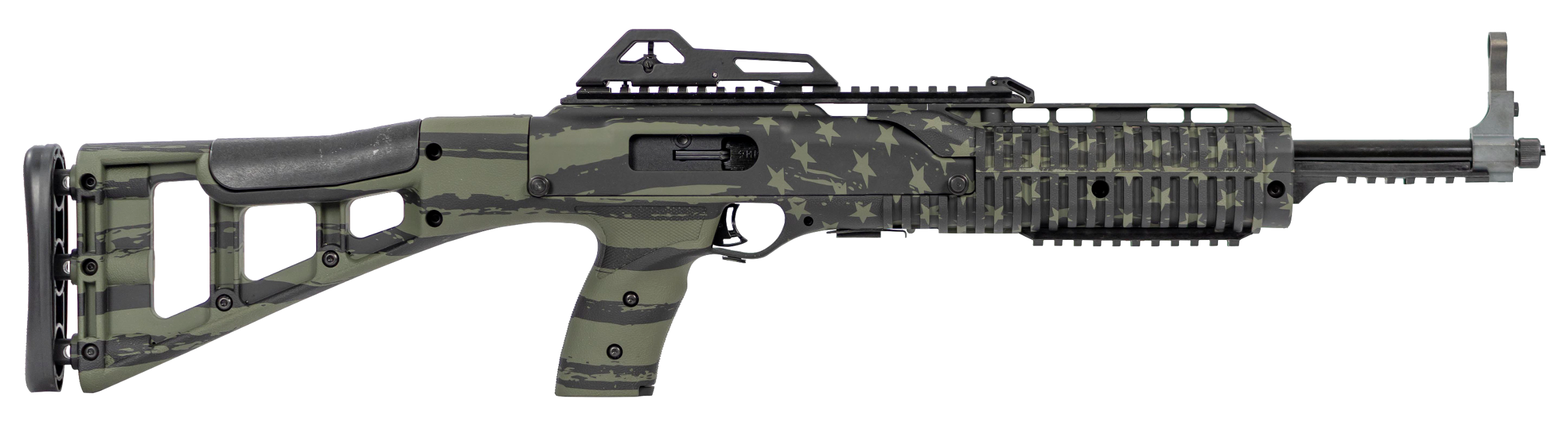 Hi-Point 995TSFLGOD 995TS Carbine 9mm Luger 16.50" 10+1, OD Green American Flag, Skeletonized Stock, Adjustable Sights