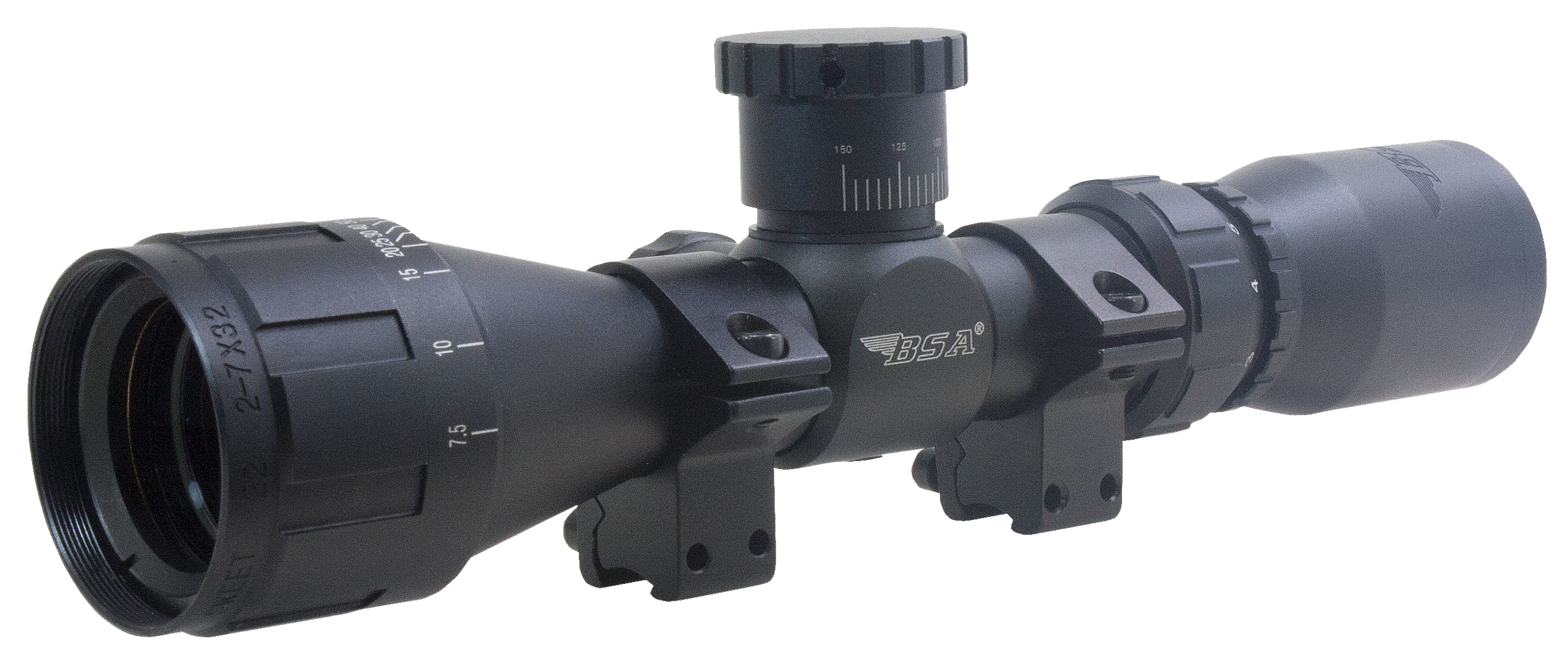 BSA 2227X32AOC Sweet Compact Black Matte 2-7x,32mm AO 1" Tube 30/30 Reticle