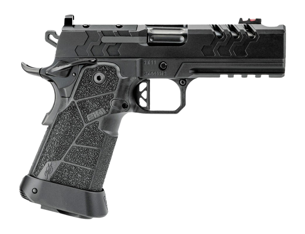 Kimber Mfg, Inc 3500105 2K11 Pro Comp Full Size Frame 9mm Luger 19+1 5" Compensated Barrel, Black Stainless Steel Lightening Cut/Optic Ready/Serrated Slide, Black Stainless Steel Frame w/Beavertail &