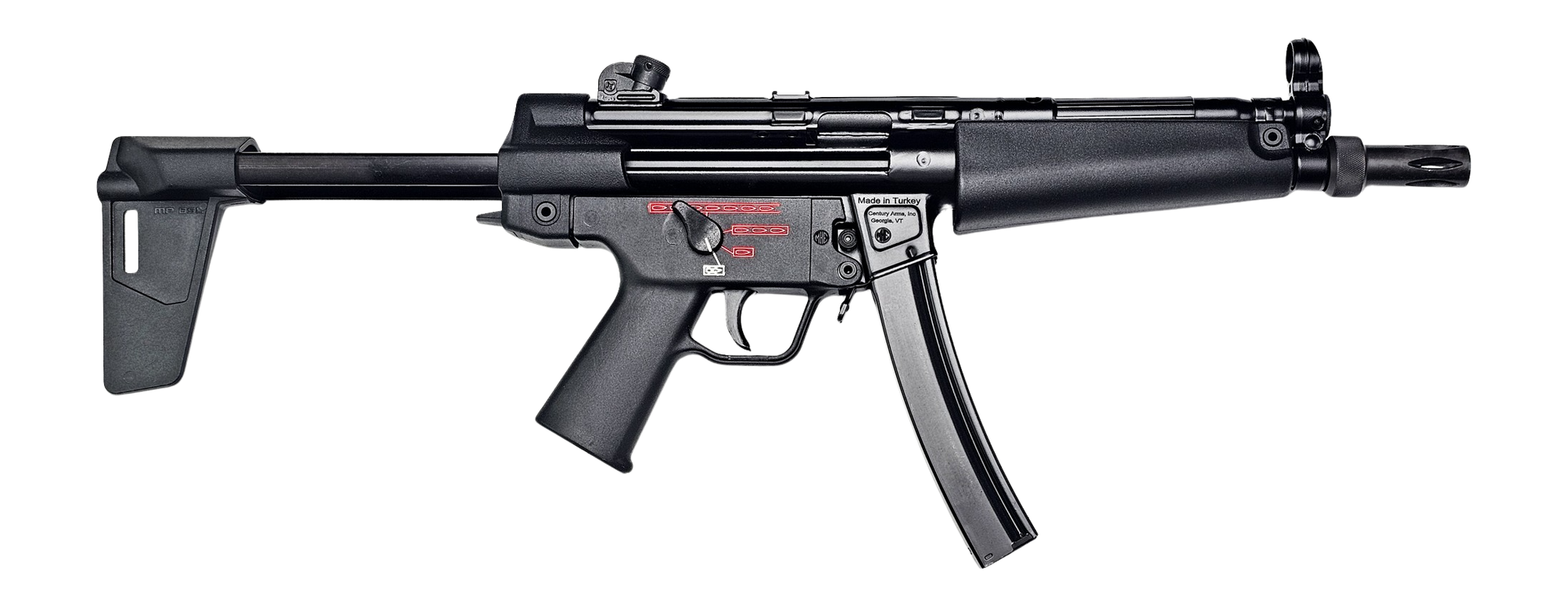 Century Arms HG6034NBN AP5 Navy 9mm Luger 30+1 8.50" Manganese Phosphate Threaded Barrel, Black Lacquer Over Manganese Phosphate Steel Stamped Receiver, Pistol Brace, Black Navy Style Grip