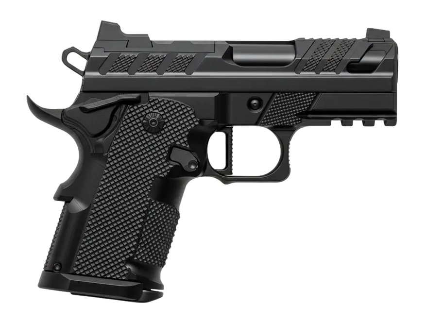 Fusion Firearms XP-3C-9-BLK-10 XP 3C Compact Frame 9mm Luger 10+1 3" Black Tennifer QPQ Steel Barrel, Serrated Slide & Frame w/Beavertail & Picatinny Rail, Black Aluminum Grip
