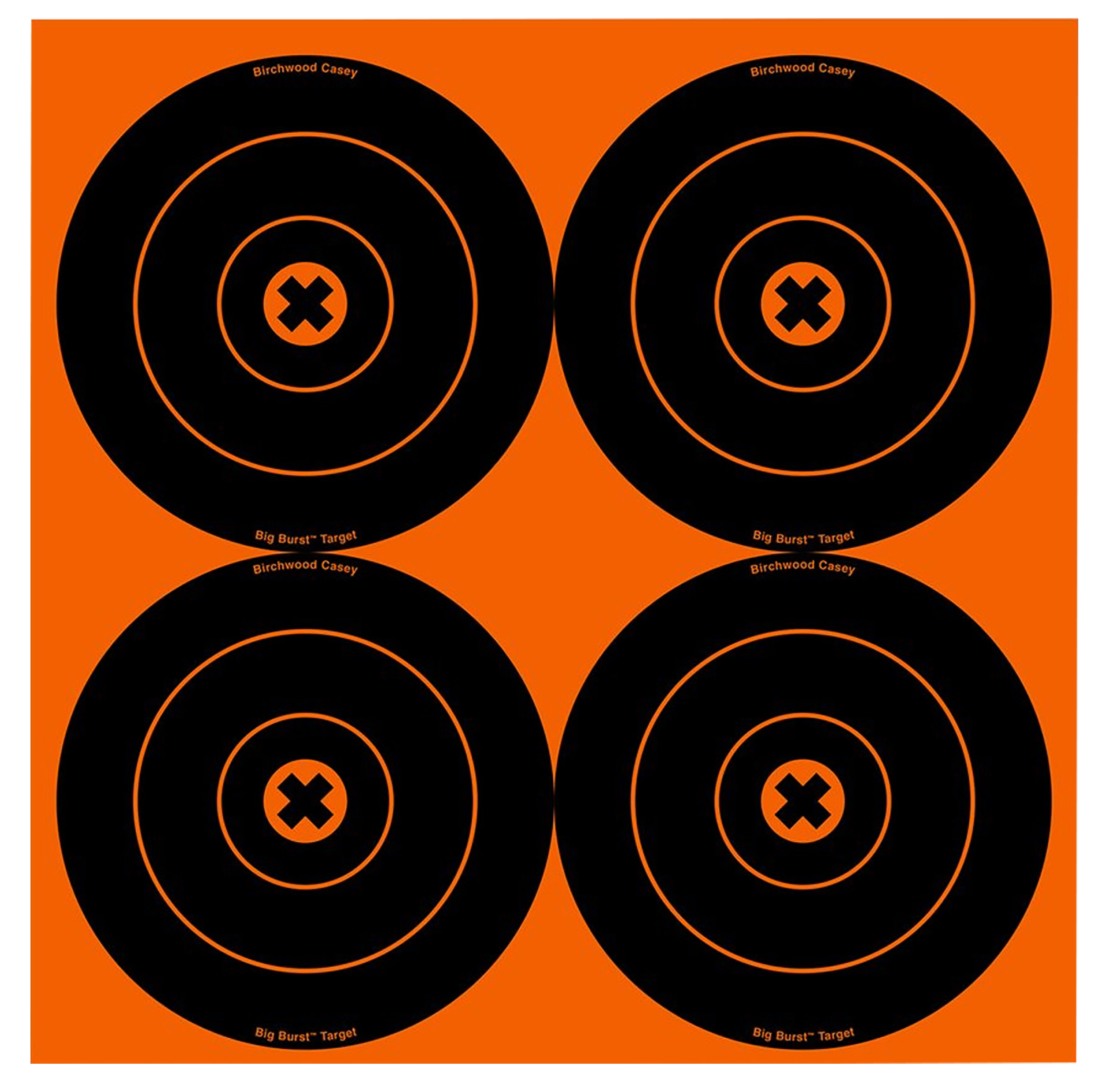 Birchwood Casey 36612 Big Burst Revealing Target Self-Adhesive Paper Black/Orange 6" Bullseye 12 Pack