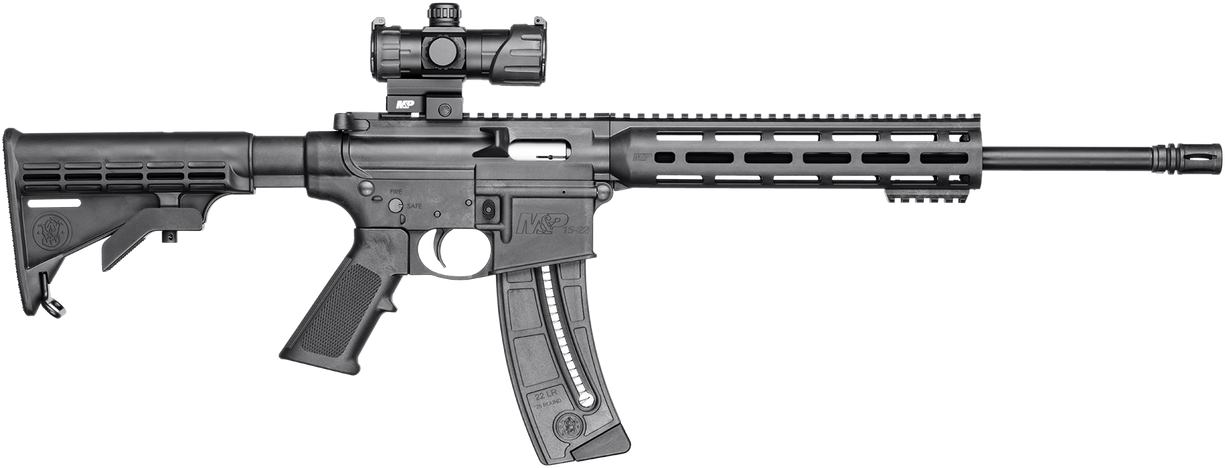 Smith & Wesson 12722 M&P15 Sport OR 22 LR 25+1 16.50" Black Threaded Barrel, Matte Black Aluminum Receiver w/Picatinny Rail, M-LOK Handguard, Black 6 Position Synthetic Stock, Black Polymer Grip, S&W