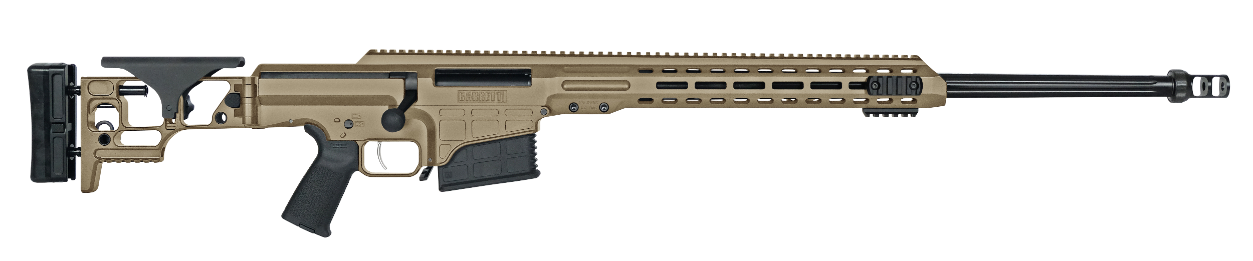 Barrett 18488 MRAD 300 Win Mag 24" 10+1 Flat Dark Earth Cerakote Flat Dark Earth Folding with Adjustable LOP Stock Black Polymer Grip Right Hand