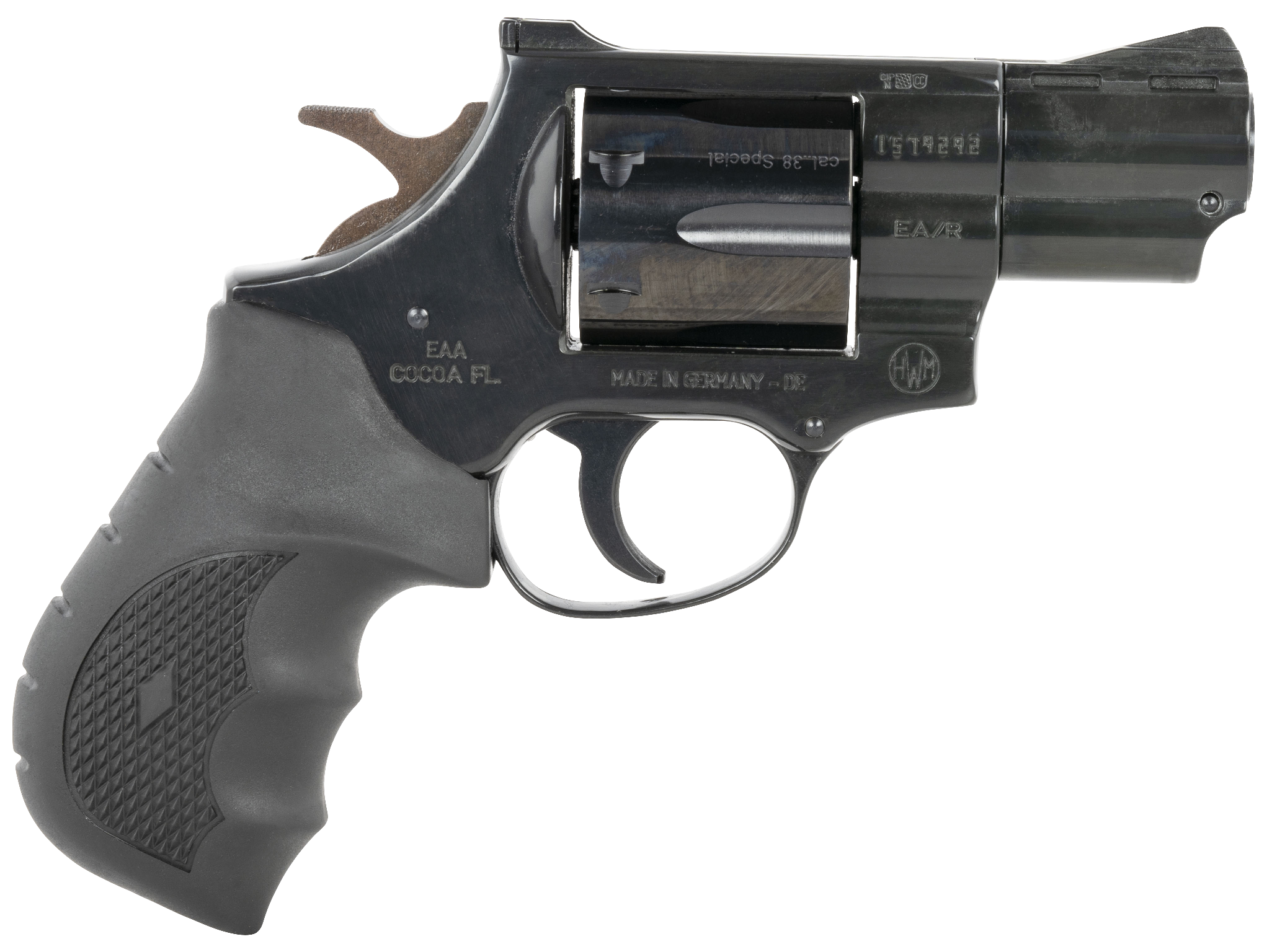 Weihrauch Guns 770125 Windicator  38 Special 6rd 2" Blued Steel Barrel & Cylinder, Compact Blued  Steel Frame w/Exposed Hammer, Ramp Front/Fixed Rear Sights, Finger Grooved Black Rubber Grip