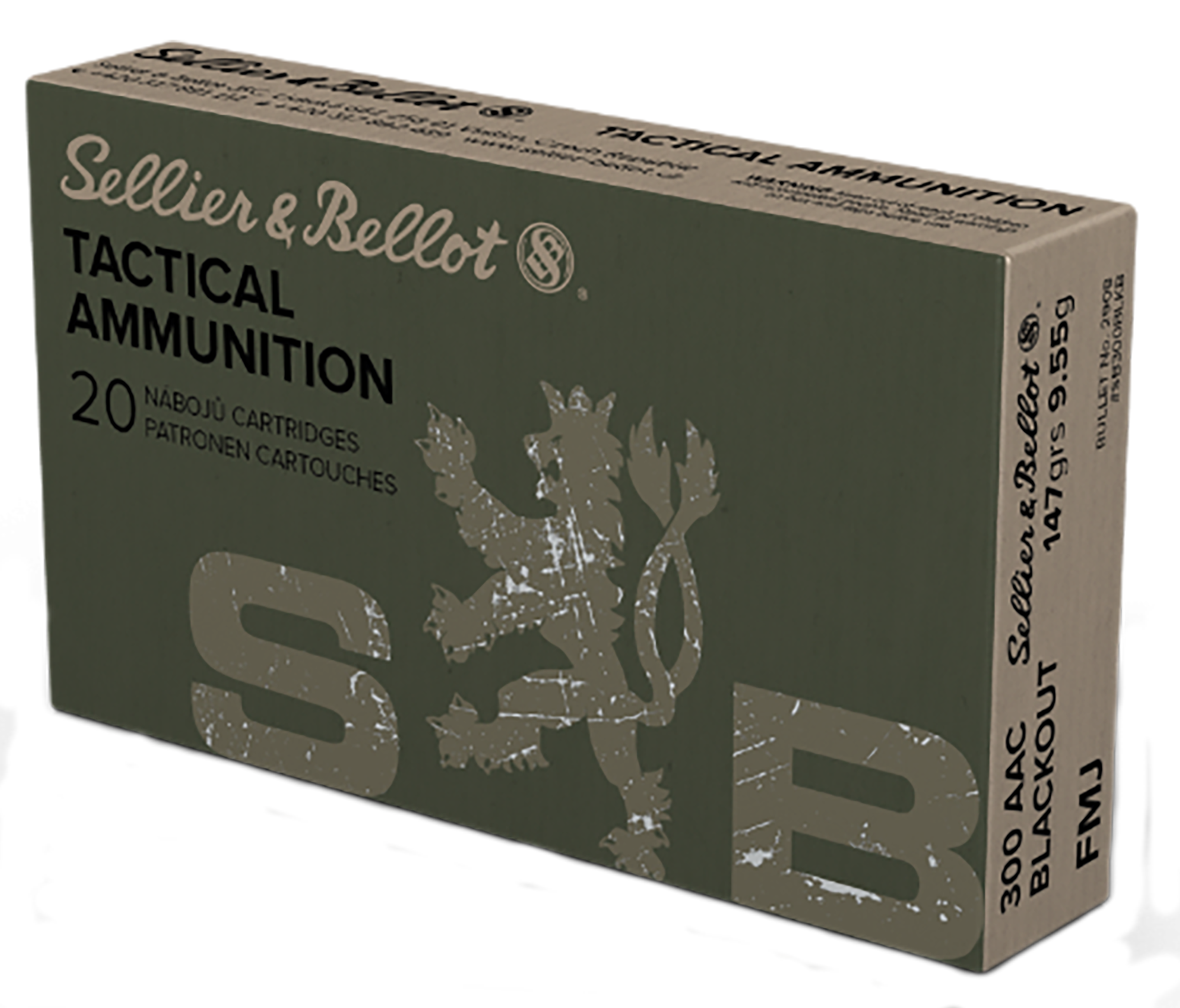 Sellier & Bellot SB300BLKB Rifle  300Blackout 147gr Full Metal Jacket 20 Per Box/50 Case