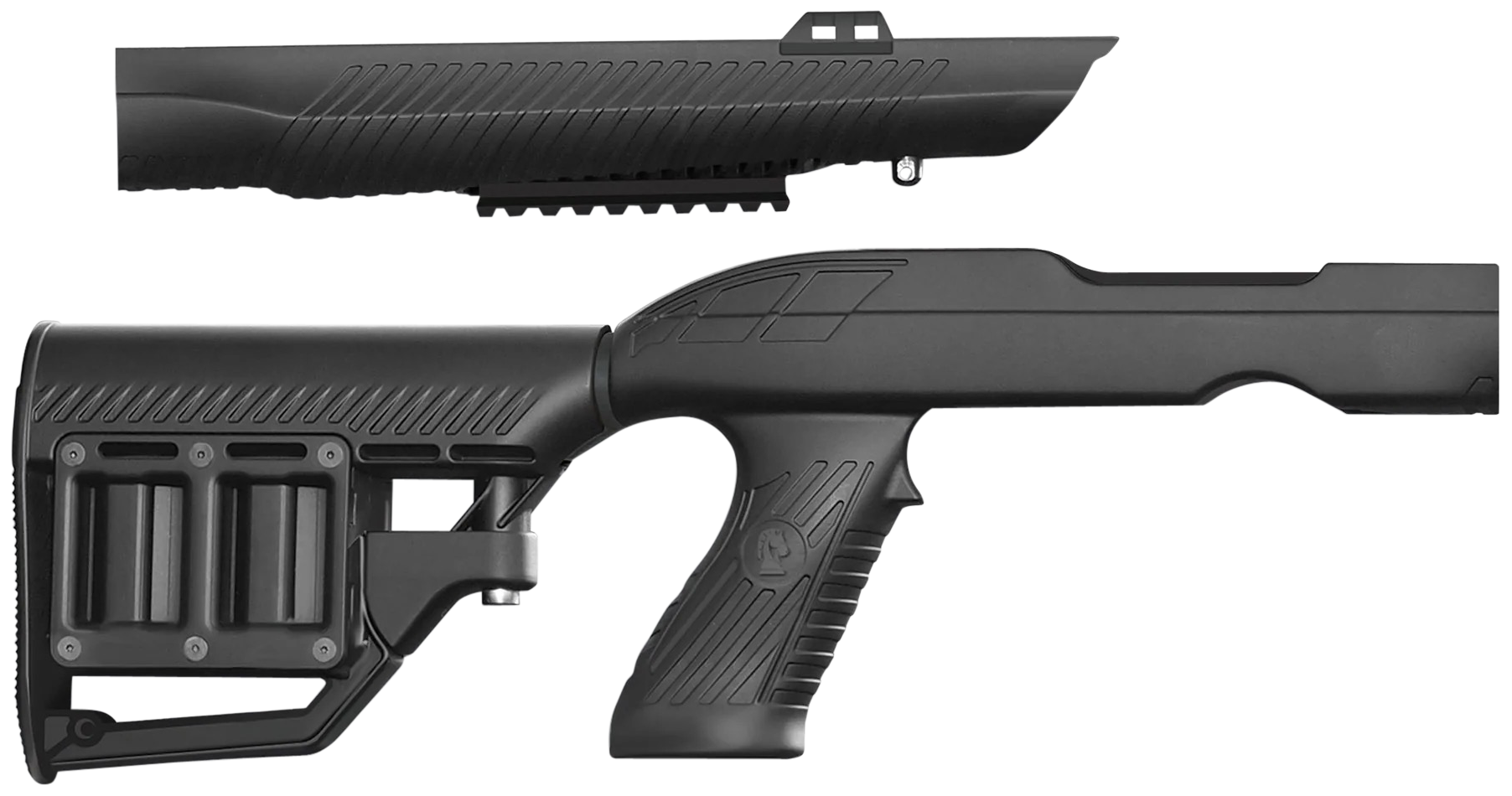 ADAPTIVE TACTICAL AT02020 Tac-Hammer RM4 Black Synthetic, Adjustable Stock with Magazine Compartments, Stowaway Accessory Rail, Fits Ruger 10/22 Takedown (Factory Tapered Barrel)