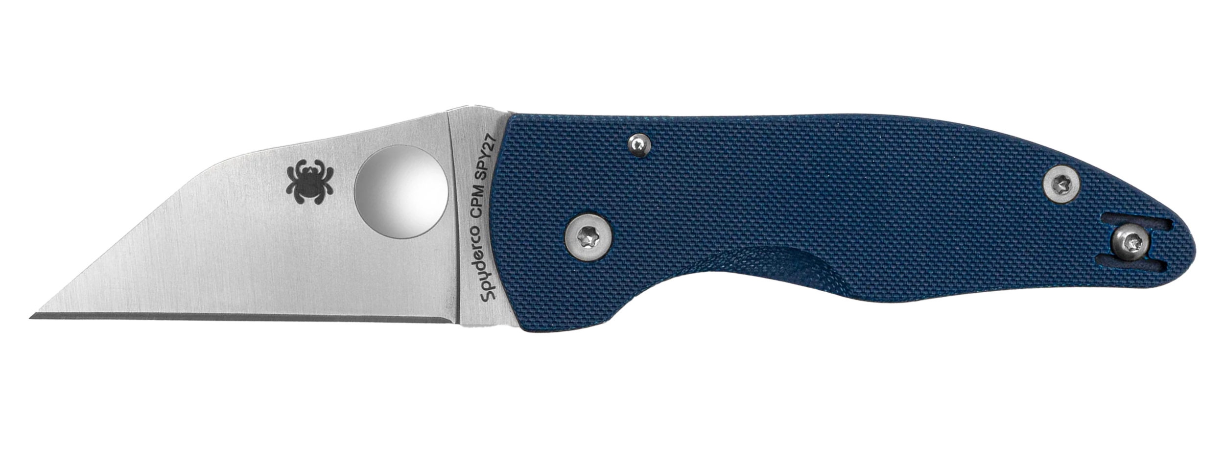 Spyderco C264GPCBL MicroJimbo  2.45" Folding Wharncliffe Plain Satin CPM SPY27 SS Blade, Cobalt Blue G10 Handle