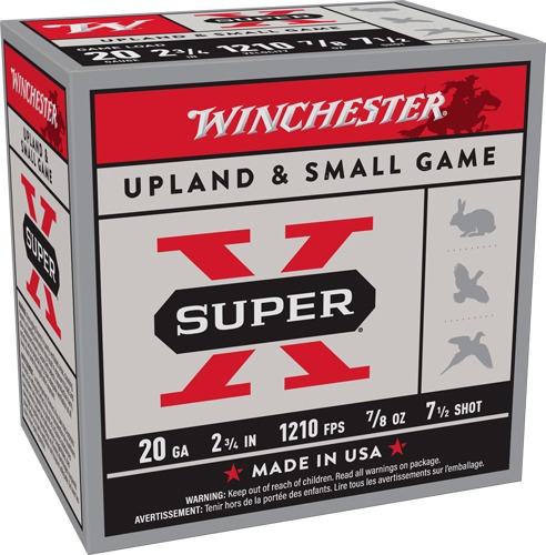 WINCHESTER SUPER-X 20GA 2.75" 7/8OZ 7.5 1210FPS 250RD CASE