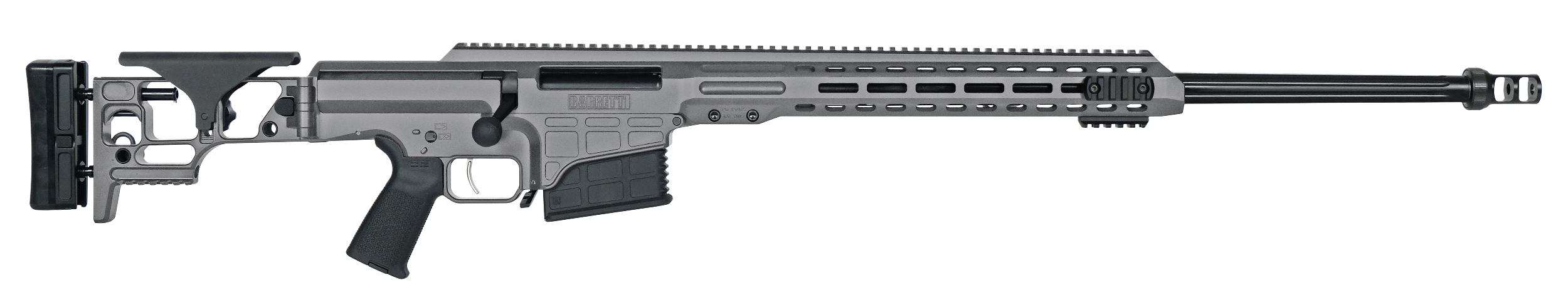 Barrett 18480 MRAD  338 Lapua Mag 26" 10+1 Gray Gray Folding with Adjustable LOP Stock Black Polymer Grip Right Hand