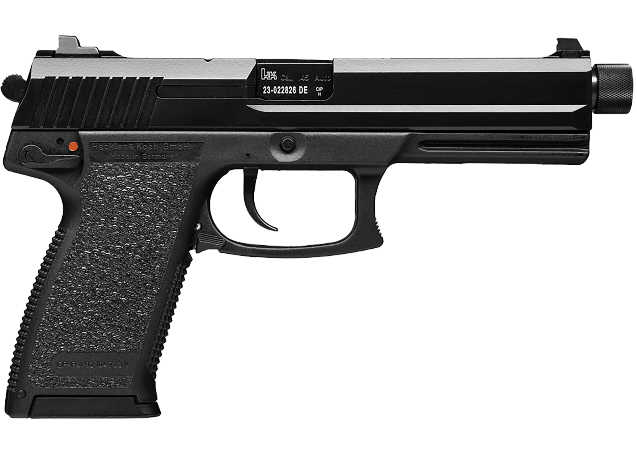 HK 81000078 Mark 23  45 ACP 12+1 5.87" Black Steel Threaded Barrel, Serrated Steel Slide, Polymer Frame, Black Polymer Grip, Ambidextrous