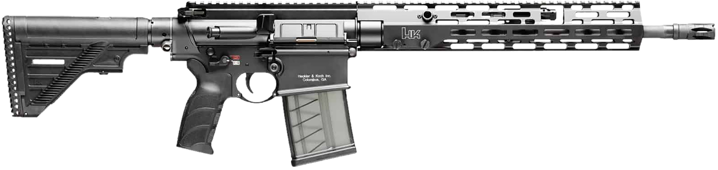 HK 81000830 MR762 A4 7.62x51mm 10+1 16.50" Black Threaded Barrel, Black Picatinny Rail, M-LOK Handguard, 6 Position Black Synthetic Stock, Black Finger Grooved Grip, Ambidextrous