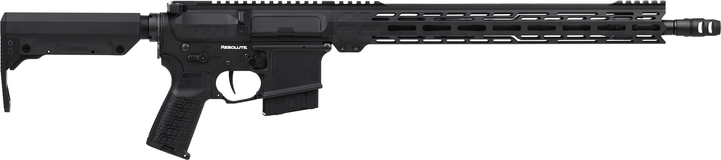 CMMG 28A670CAB Resolute MK4 22 ARC Black Nitride Threaded Barrel, Black Armor Cerakote Picatinny Rail Aluminum Receiver, M-LOK Handguard, Black Synthetic CMMG 6 Position RipStock, Black Polymer Grip