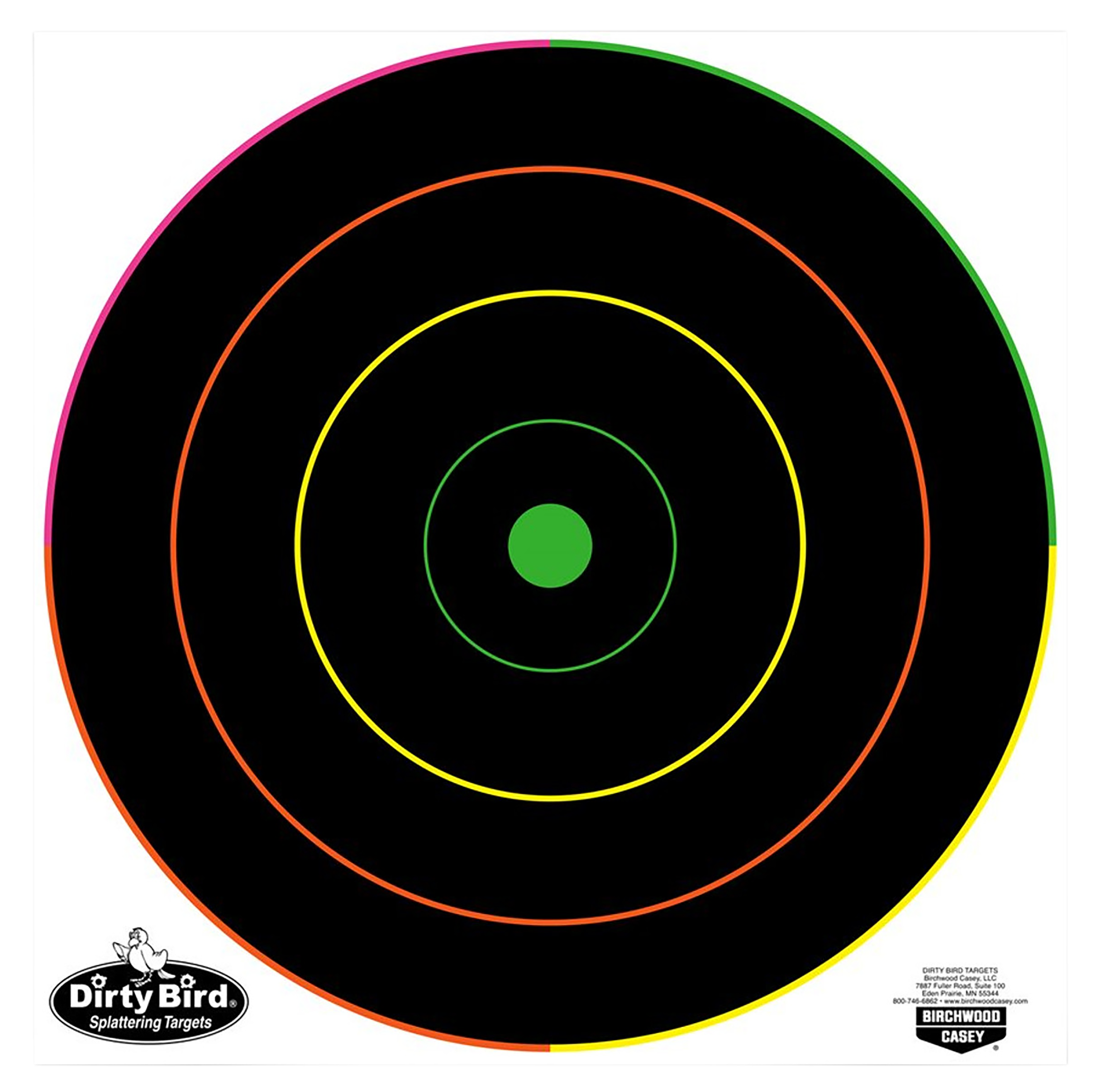 Birchwood Casey 35830 Dirty Bird 12" Bullseye Tagboard Hanging Multi-Color 10 Pk.