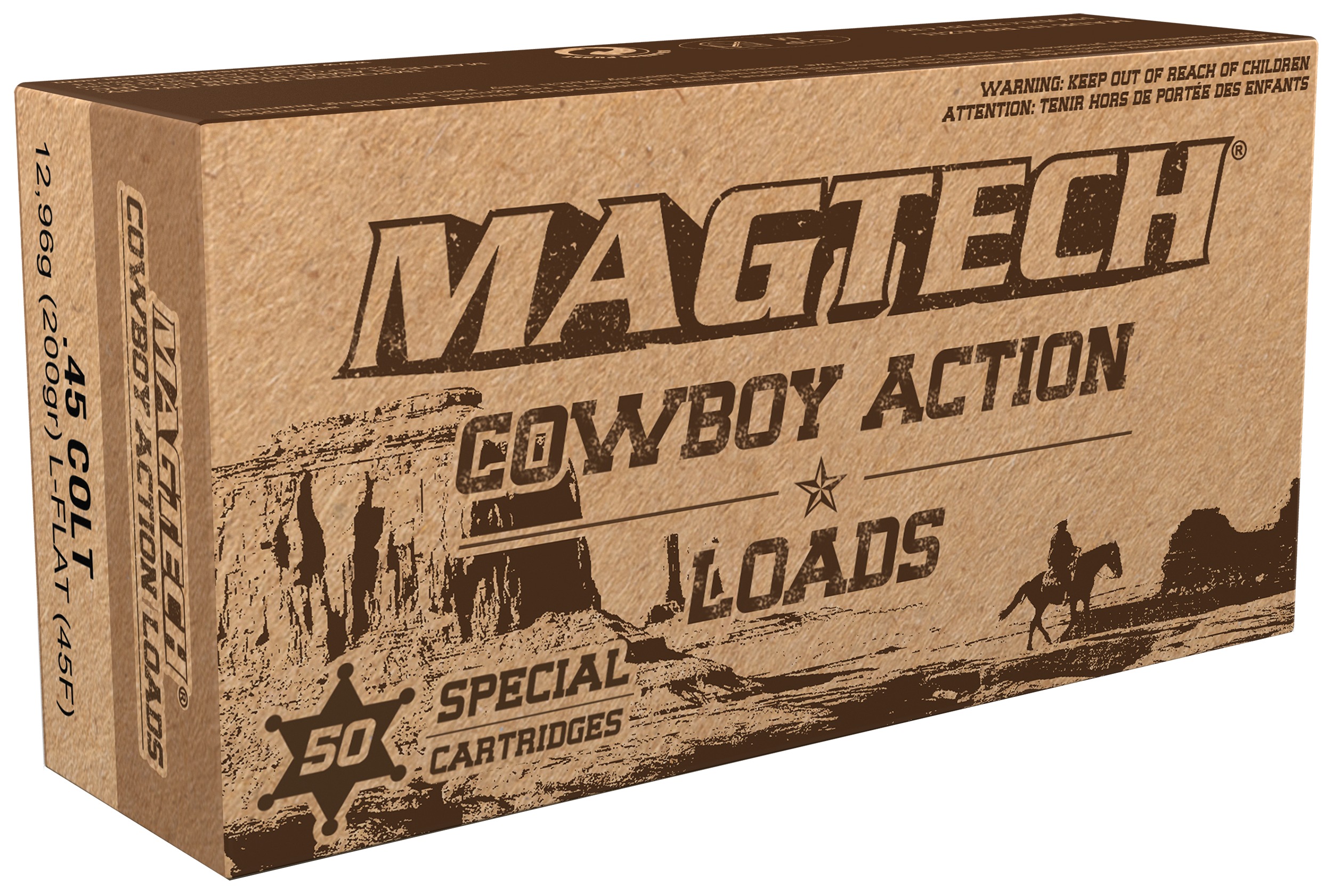 Magtech 45F Cowboy Action  45Colt 200gr Lead Flat Nose 50 Per Box/20 Case