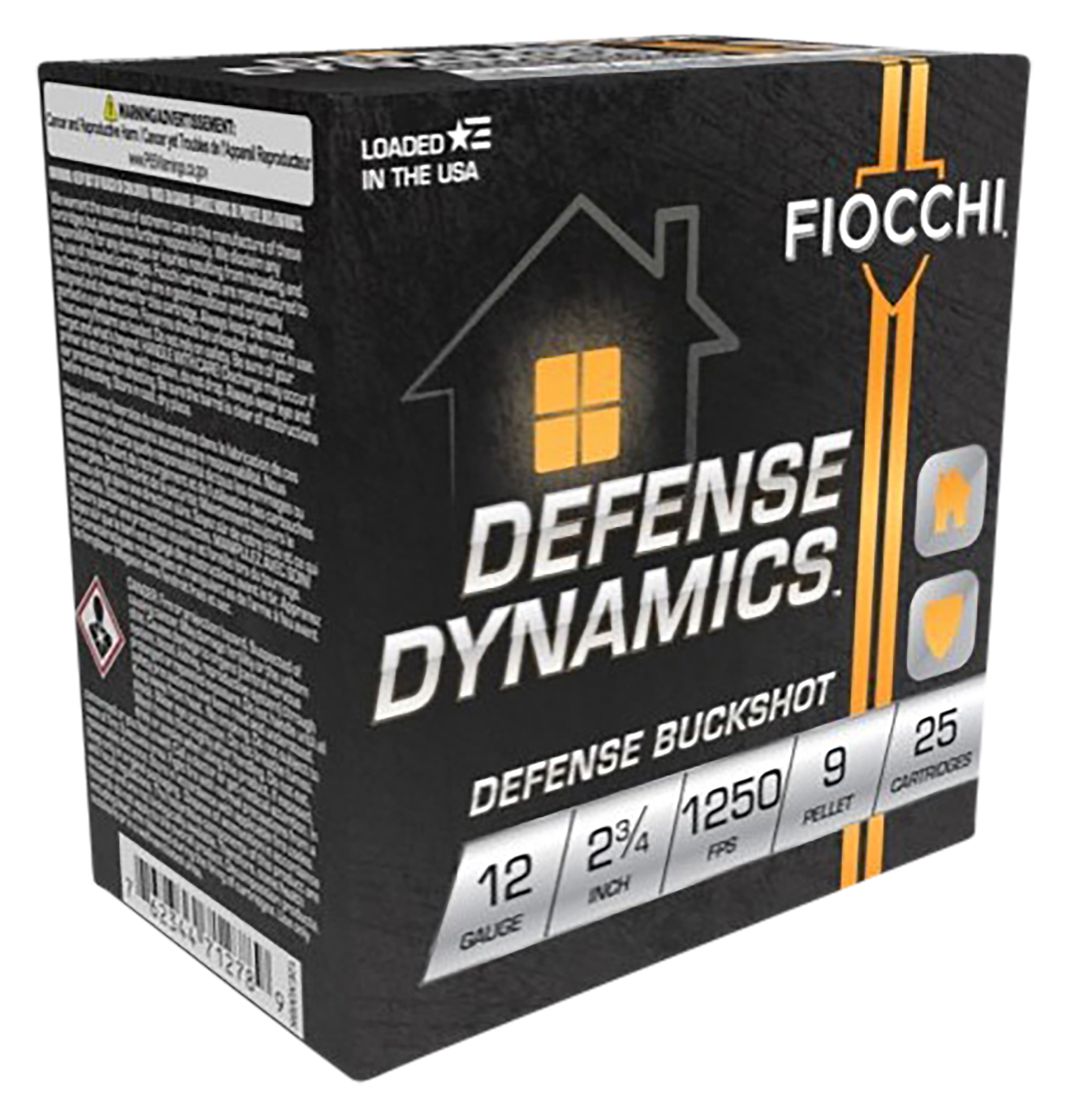 Fiocchi 12EX9P Defense Dynamics Defense Buckshot 12Gauge 2.75" 25 Per Box/10 Case