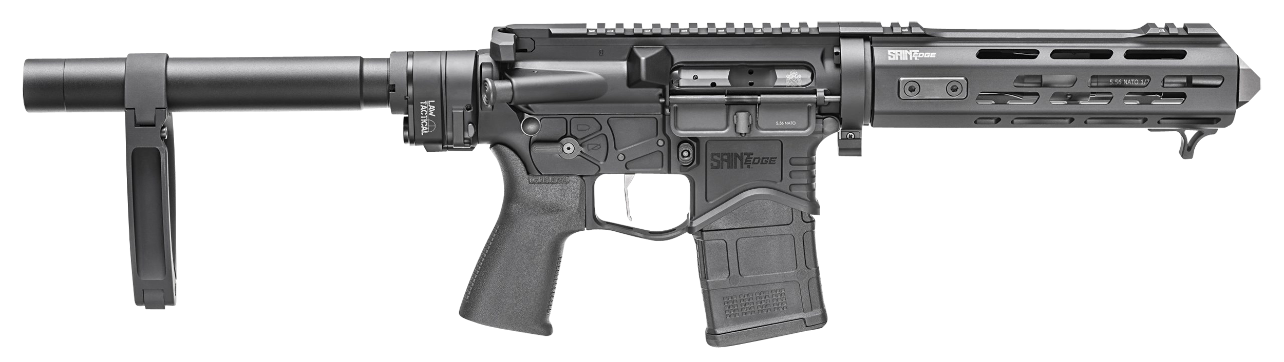 Springfield Armory STEQ975556BX Saint Edge 5.56x45mm NATO 7.50" 20+1 Black Hard Coat Anodized Gearhead Works Tailhook Mod2 Brace Stock