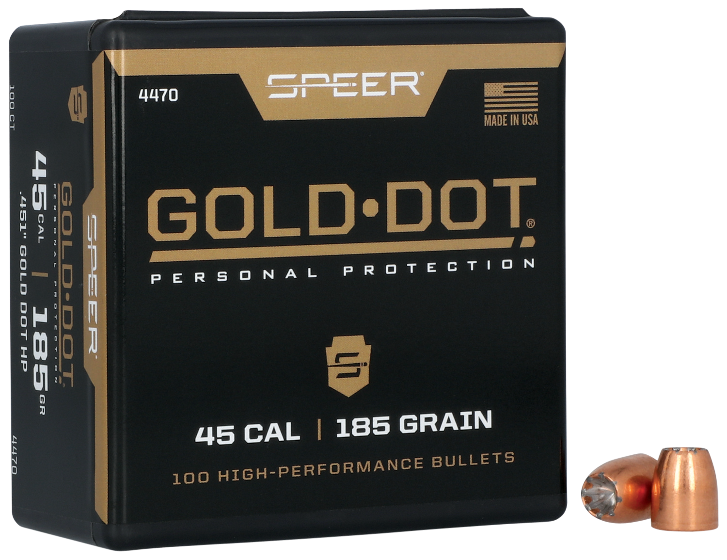 Speer 4470 Gold Dot Personal Protection 45Cal 185gr Hollow Point 100 Per Box/5 Case