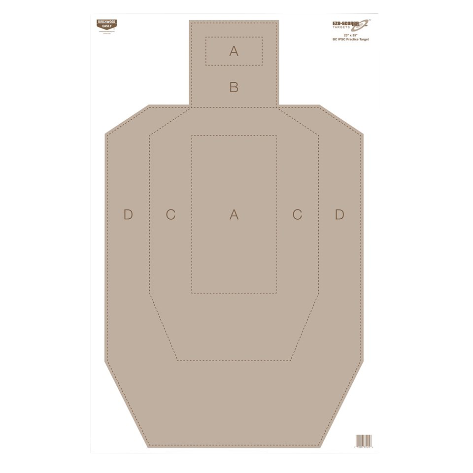 Birchwood Casey 37025 EZE-Scorer IPSC Hanging Paper 23" x 35" Tan Pkg of 100