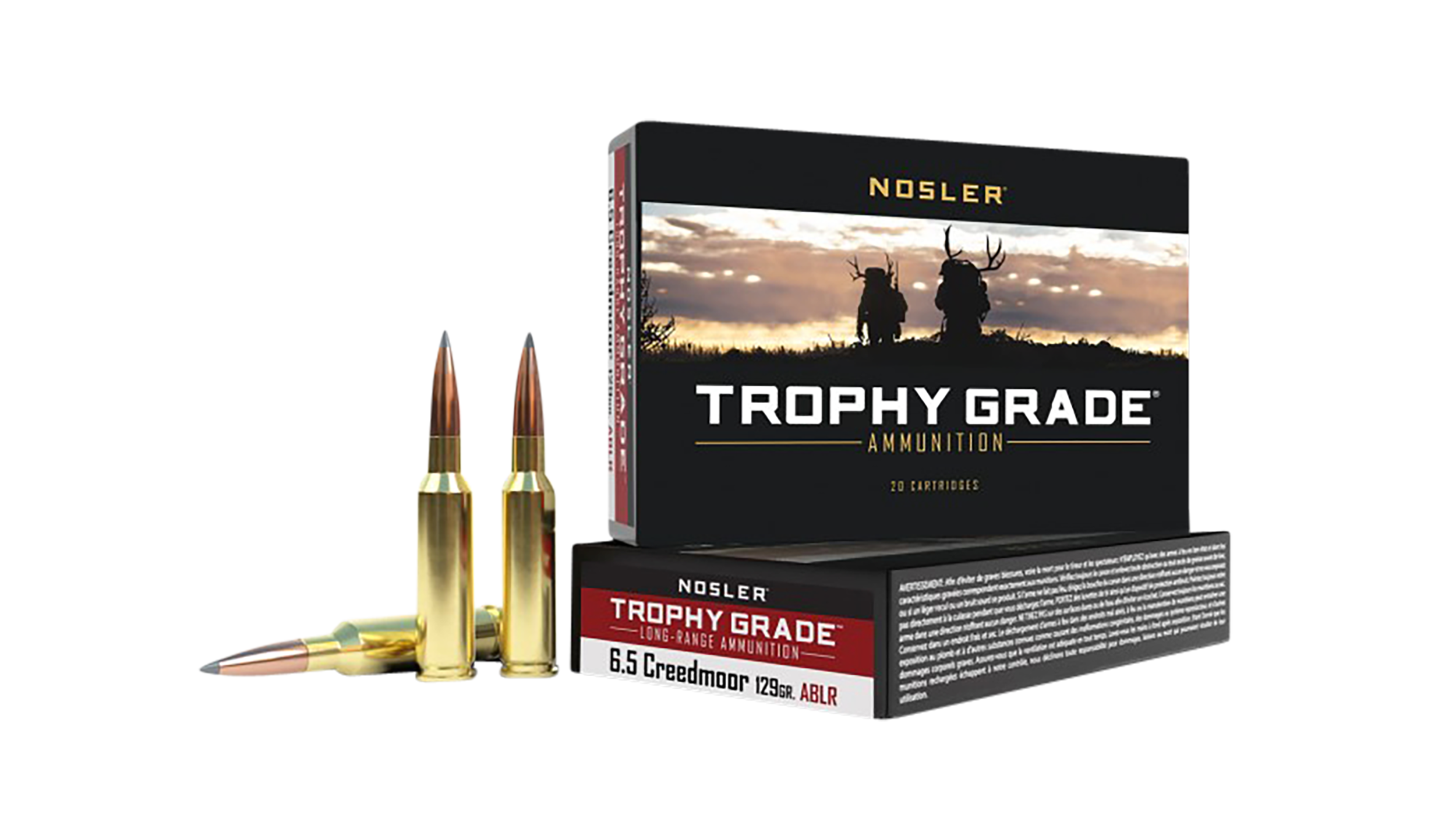 Nosler 60091 Trophy Grade Long-Range 6.5Creedmoor 129gr Nosler Spitzer AccuBond Long Range 20 Per Box/10 Case