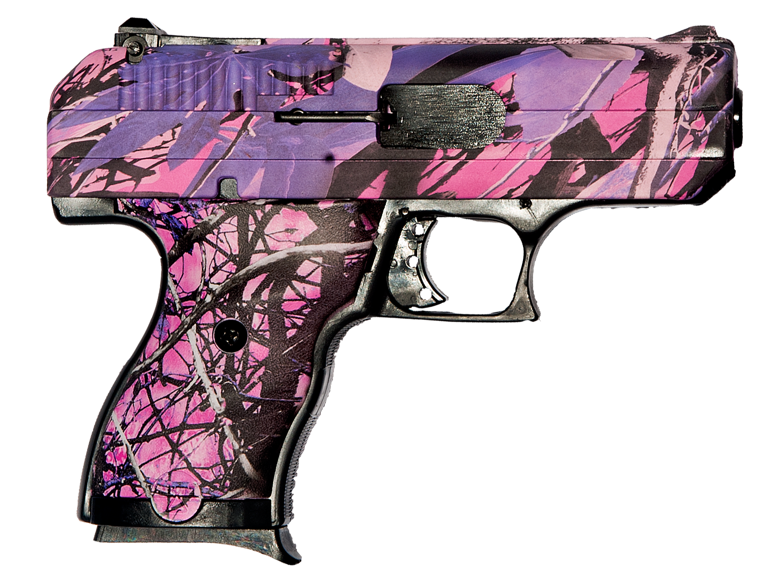 Hi-Point CF380PI CF  380 ACP 8+1, 3.50" Black Steel Barrel, Hydro-Dipped Pink Camo Serrated Steel Slide, Hydro-Dipped Pink Camo Polymer Frame & Grip