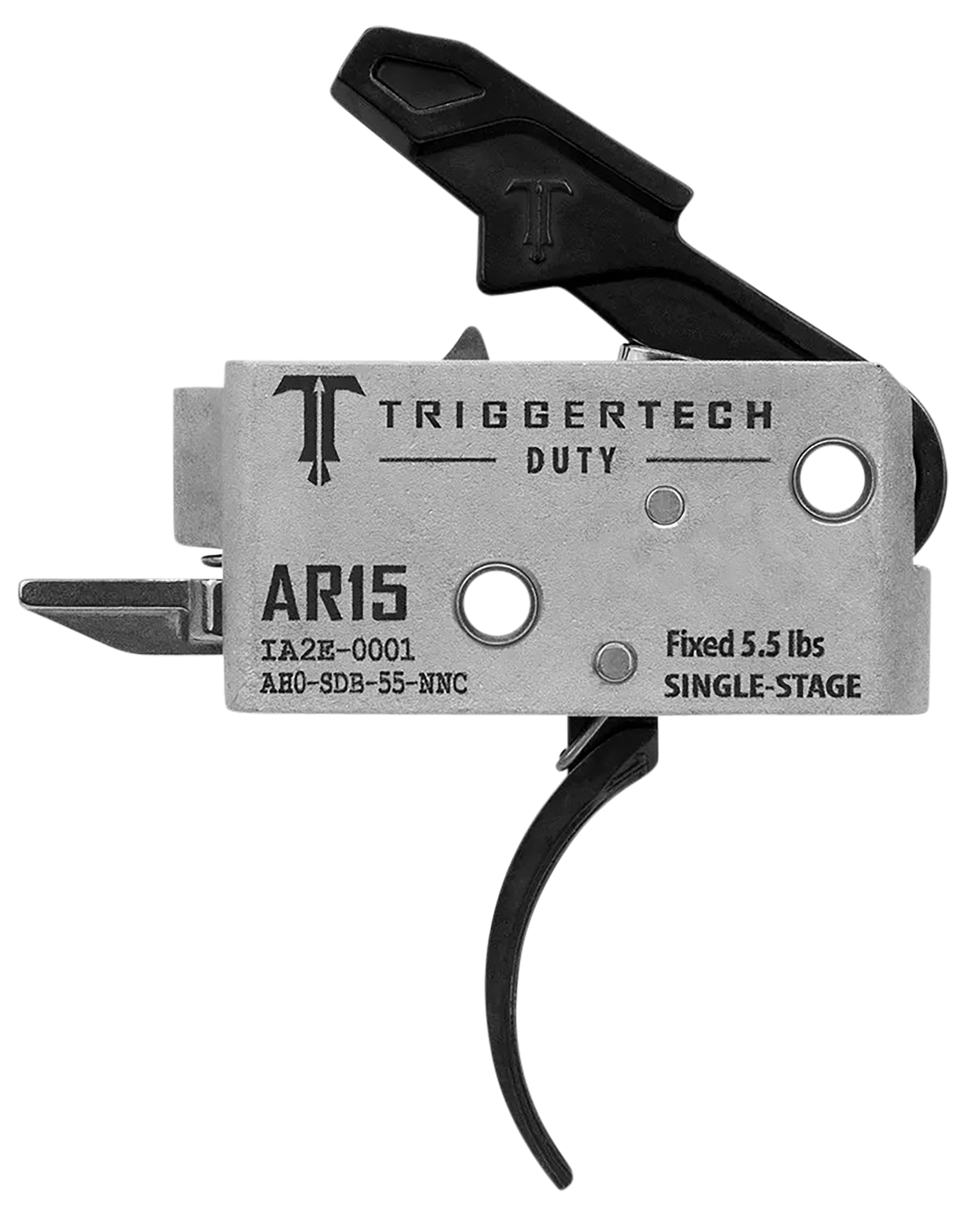 TriggerTech AH0SDB55NNC Duty Mil-Spec Single-Stage Curved 5.5 lbs Draw Weight Fits AR-15