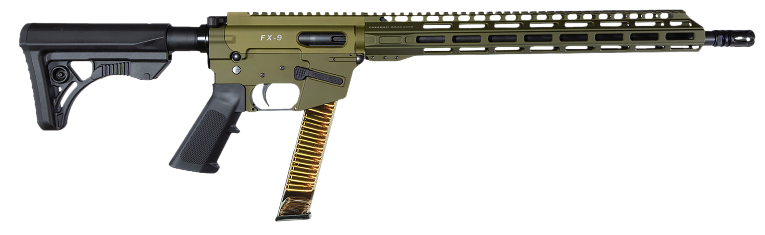 Freedom Ordance FX9R16-ODG FX9R  9mm Luger 33+1 16" Black Anodized Barrel, OD Green Anodized Receiver w/Picatinny Rail, M-LOK Handguard, Leapers Adjustable Black Polymer Stock, B5 P Type Grip