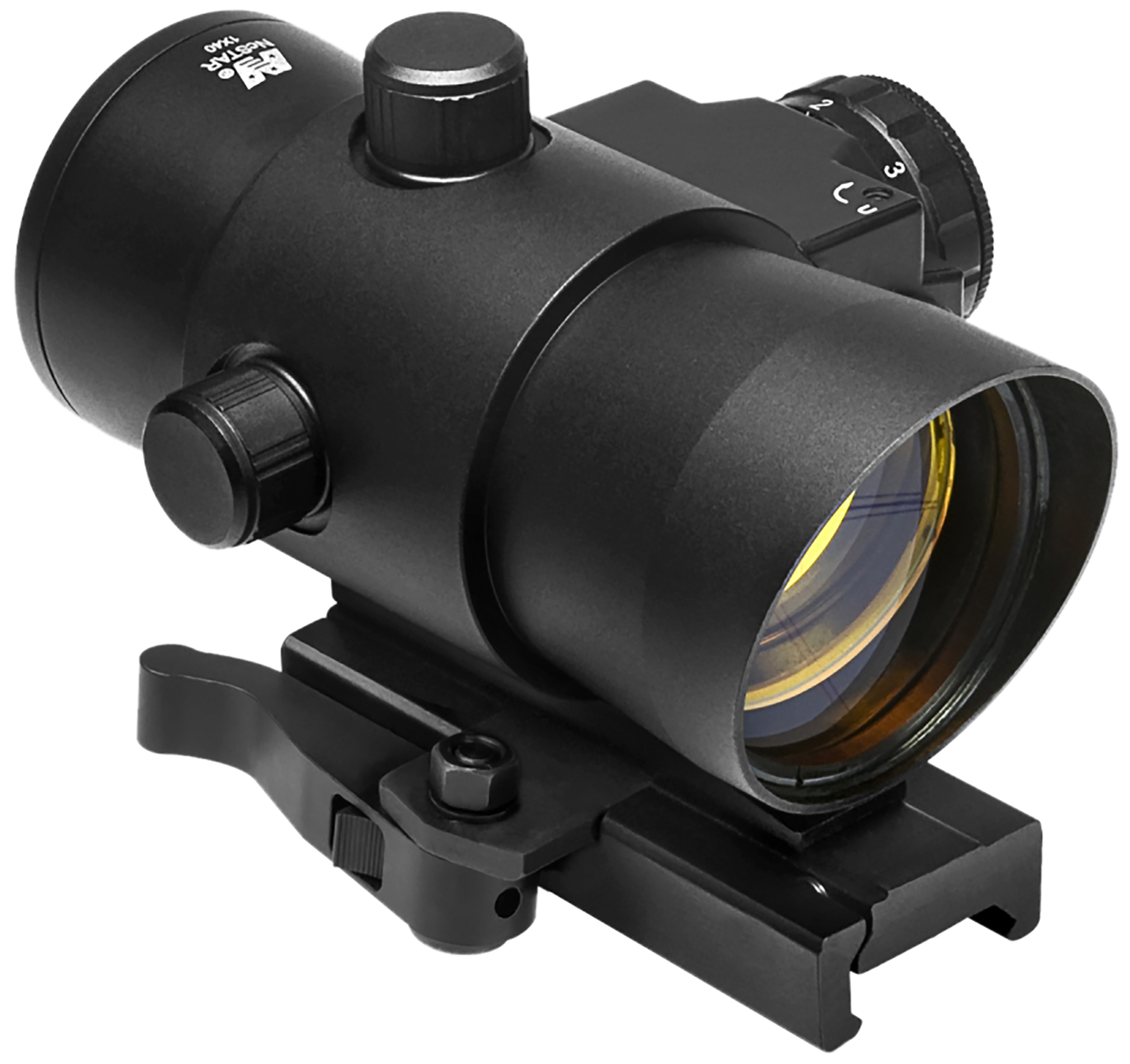 NcStar DLB140R 40mm Red Dot with Red Laser  Black Anodized 1 x 3 MOA Red Dot