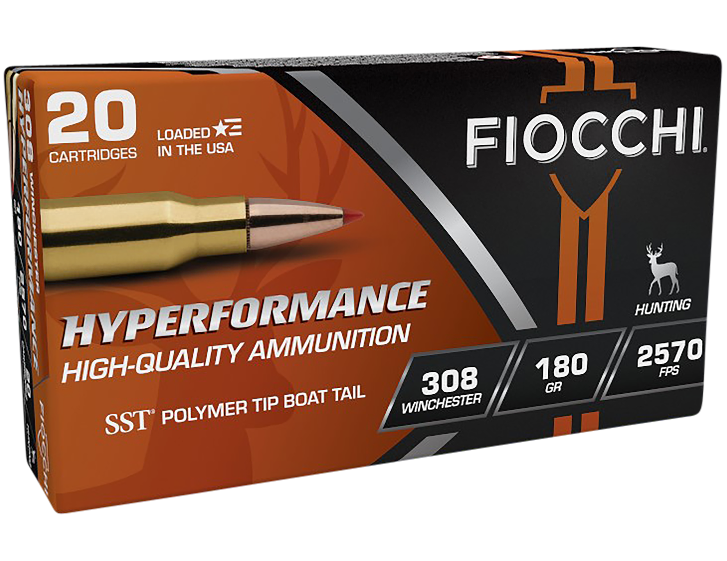 Fiocchi 308HSC Hyperformance  308Win 180gr Super Shock Tip 20 Per Box/10 Case