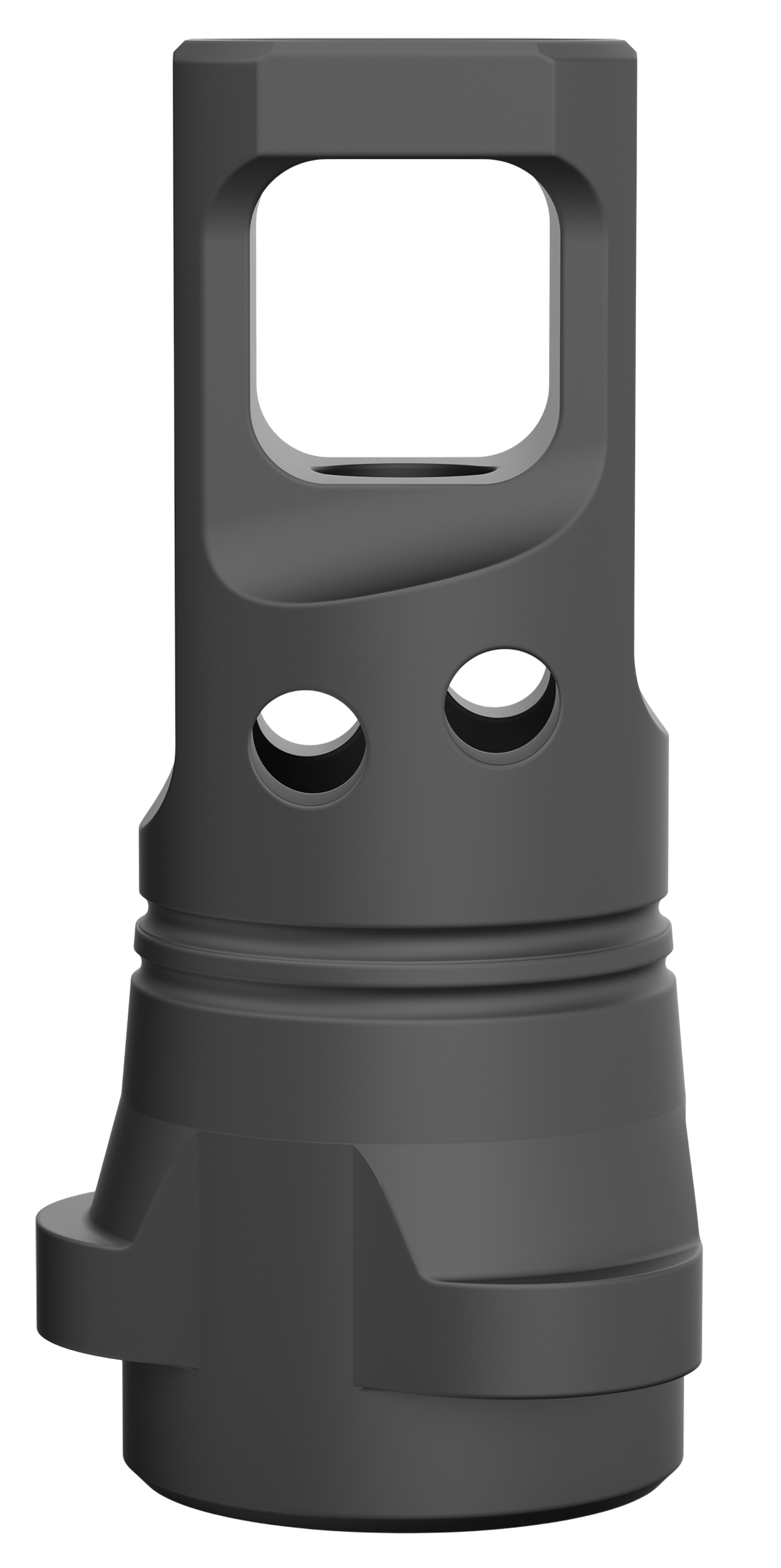 Breek Arms BRK4330 Echo Single Port Muzzle Brake Black Nitride Steel 1/2"x28 Threads 223 Cal/5.56mm Compatible w/ Breek-LOK 3QD