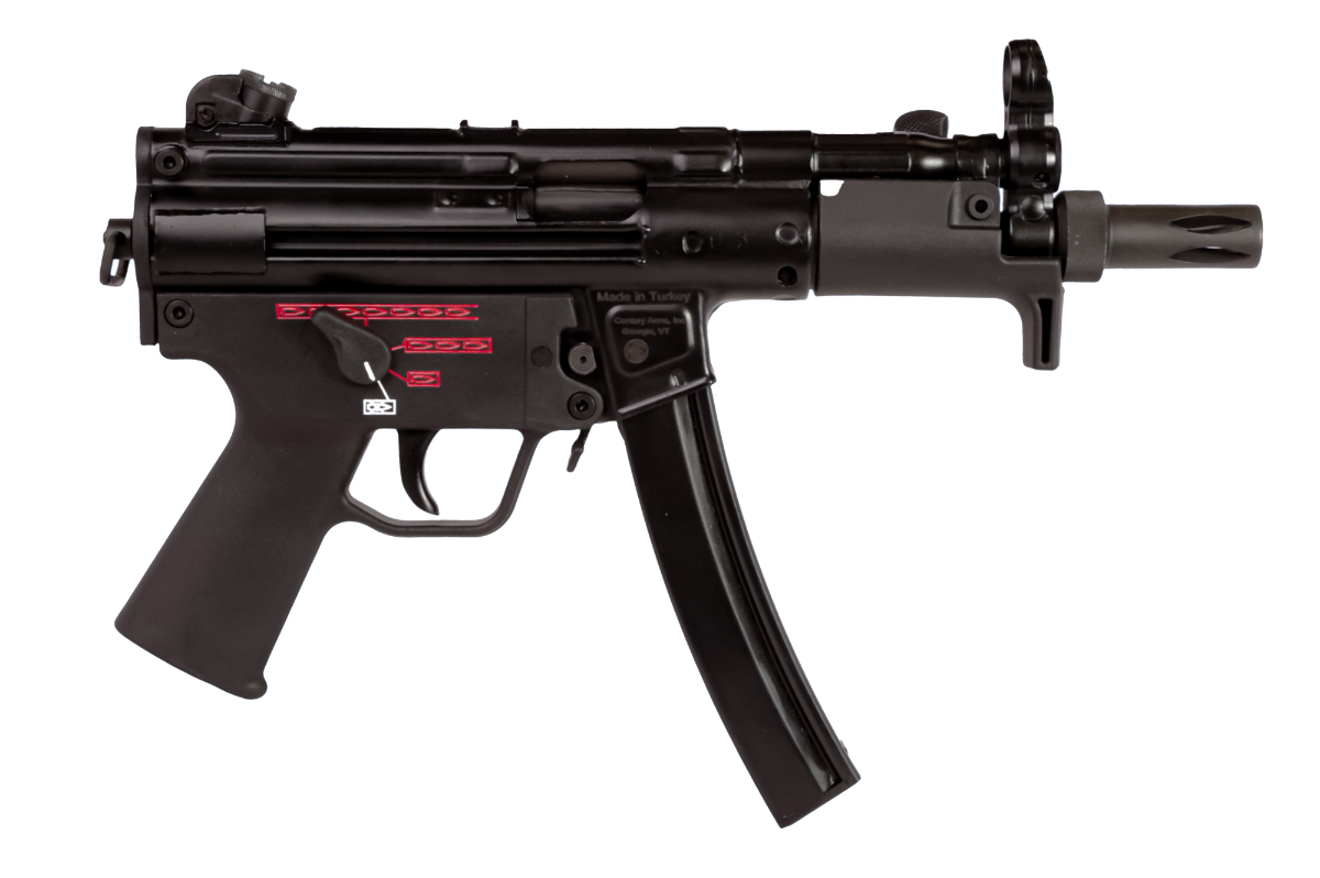 Century Arms HG6035NN AP5 Navy 9mm Luger 30+1 5.80" Manganese Phosphate Threaded Barrel, Black Lacquer Over Manganese Phosphate Steel Stamped Receiver, Picatinny Rear Cap, Black Navy Style Grip