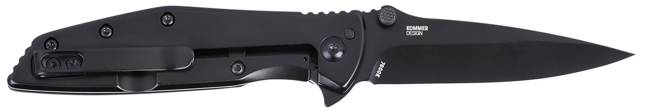 CRKT 7600K SLAG  EDC 2.95" Folding Plain Black Oxide D2 Steel Blade, Black Stainless Steel Handle