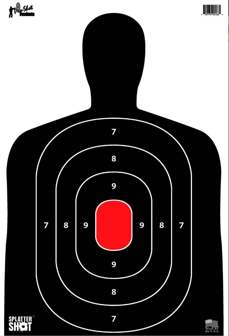 Pro-Shot SILH8PK SplatterShot  Hanging Heavy Paper 12" x 18" Black/Red 8 Pack