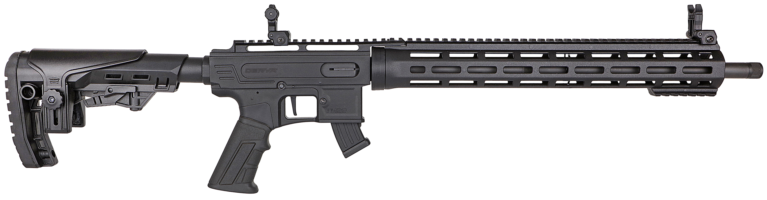 Derya Firearms TM22.FLASH.18 TM22 Flash 22 LR 10+1 18" Black Anodized Threaded Barrel, Black Anodized Aluminum Receiver w/Picatinny Rail, M-LOK Handguard & Forend, Black Fixed Polymer Stock, Black Pol