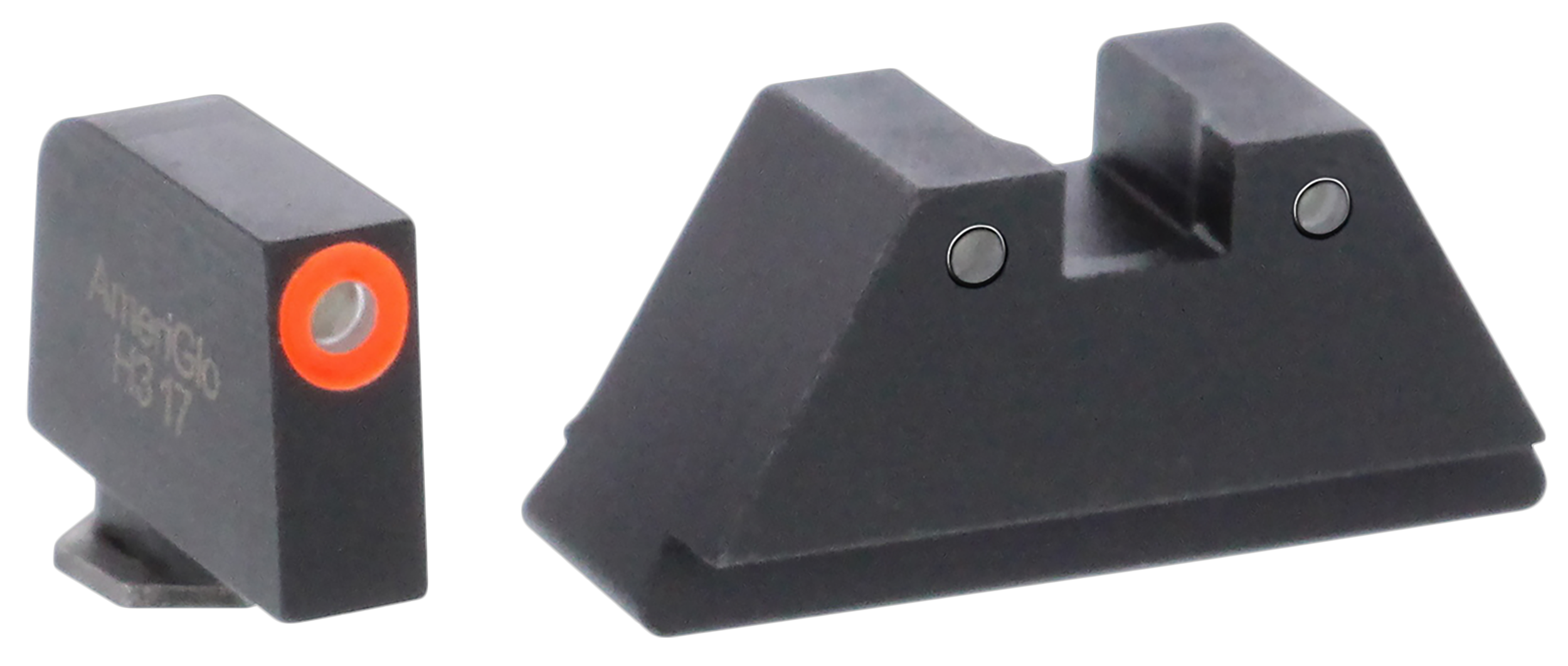 AmeriGlo GL452 Optic Compatible Sight Set for Glock XL Tall Green Tritium Orange Outline Front Sight-Green Tritium Black Outline Rear Sight