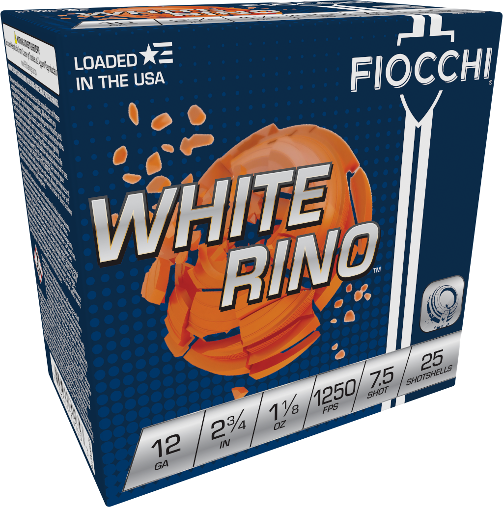 Fiocchi 12WRNO75 Exacta Target White Rino Target 12Gauge 2.75" 1 1/8oz 7.5Shot 25 Per Box/10 Case
